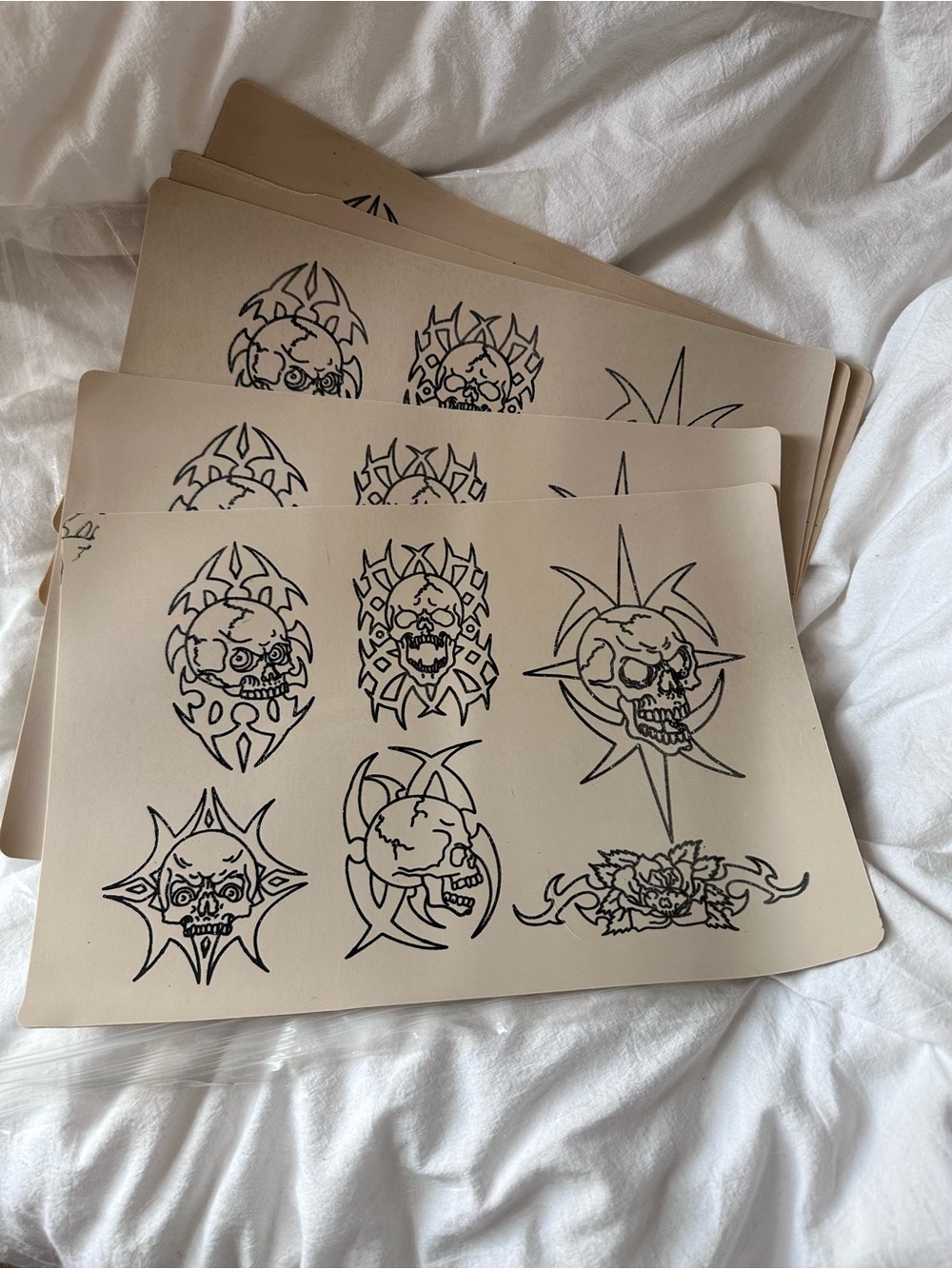 6 Tattoo practice skins - Black Skull Designs